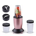 Padmashree® Nutri-Mix Juicer | Blender | Chopper | 22000 RPM 450 W Mixer-Grinder | Stainless Steel Blades | 3 Unbreakable Jars with 2 Detachable Blades | 1 Year Warranty / 3 Lids (Rosegold_Black)