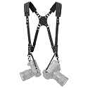 Padwa Lifestyle Frosted Black Dual Camera Harness Strap for Two-Cameras - Dual Shoulder Full Grain Leather Harness,Multi Double Camera Gear for DSLR/SLR Strap,Double Camera Harness for Photographers