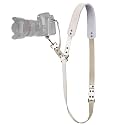 Padwa Lifestyle White Single Camera Harness Strap for One Camera - Professional Single Full Grain Leather Camera Harness with Thick Padded,Quick Release Gear DSLR Camera Straps for Photographers