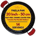 Paelluxe Paella Pan Enameled No-Rust Steel Skillet - 20 Inch, 14 Servings