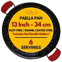 Paelluxe Paella Pan Enameled No-Rust Steel Skillet - 13 Inch, 6 Servings