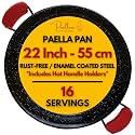 Paelluxe Paella Pan Enameled No-Rust Steel Skillet - 22 Inch, 16 Servings