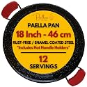 Paelluxe Paella Pan Enameled No-Rust Steel Skillet - 18 Inch, 12 Servings