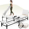 PAETA Pilates Reformer, 86" Foldable Reformer Pilates Machine with Adjustable Reformer Heights, Pilates Equipment with Music Wire Spings and Jump Boards