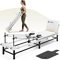 PAETA Pilates Reformer, 86" Foldable Reformer Pilates Machine with Adjustable Reformer Heights, Pilates Equipment with Music Wire Spings and Jump Boards