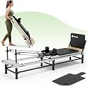 PAETA Pilates Reformer, 86" Foldable Reformer Pilates Machine with Adjustable Reformer Heights, Pilates Equipment with Music Wire Spings and Jump Boards