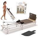 PAETA Pilates Reformer, 86" Foldable Reformer Pilates Machine with Adjustable Reformer Heights, Pilates Equipment with Music Wire Spings and Jump Boards