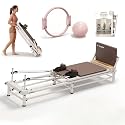 PAETA Pilates Reformer, 86" Foldable Reformer Pilates Machine with Adjustable Reformer Heights, Pilates Equipment with Music Wire Spings and Jump Boards