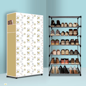 paffy 6 tier foldable shoe rack  space saver universal for entry bedroom  balcony metal collapsible shoe stand dogi modern printa6 6 shelves diydo-it-yourself