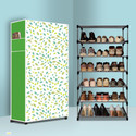 PAffy 6 Tier Foldable Shoe Rack – Space Saver, Universal for Entry, Bedroom & Balcony Metal Collapsible Shoe Stand (Leaf Modern Print(A6), 6 Shelves, DIY(Do-It-Yourself))