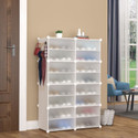 PAffy 8 Door 16 Shelf Plastic Metal Plastic Collapsible Shoe Stand Metal Collapsible Shoe Stand (Off White, 16 Shelves, DIY(Do-It-Yourself))