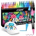 Pagather Fabric Markers, 40 Colors Dual Tip Pens for Clothes