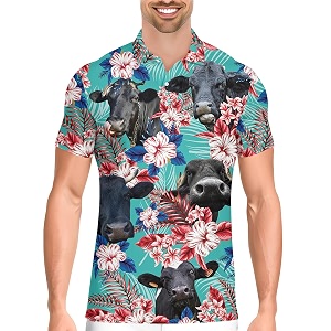 PAGYMO Golf Shirts for Men Crazy Hawaiian