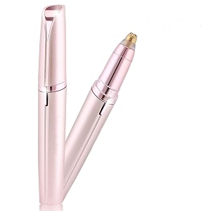 painless portable eyebrow face lips nose hair removal painless electric trimmer with light for women white