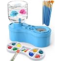 Paint Brush Cleaners, with Paint Palette and Brush Holder for Watercolor/Oil Acrylic and Water-Based Paints, Portable Paint Station &amp; Rinsing Tool,Gift for Kids/Adults/Artist/Beginners Blue