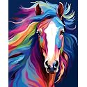 Paint by Numbers DIY Acrylic Painting Kit for Kids &amp; Adults Beginner – 16" Wx20 L Colorful Horse Head Pattern