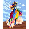 Paint by Numbers DIY Acrylic Painting Kit for Kids & Adults Beginner – 16" Wx20 L Colorful Horse Pattern