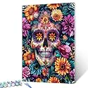 Paint by Numbers Kit for Adult Beginners - Terror Skeleton Halloween Artwork on Watercolor Canvas - DIY Framed 16x20 Inch Acrylic Painting for Lovers