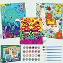 Paint By Numbers Kit For Kid and Adult, 3 Pack Pre Drawn Canvas, Includes 8x10 Inch Framed Canvas with 24x3ml Acrylic Paint Pot, 6 Brushes, Crafts Gift For Girls 6-12, Adult, Art Supplies, Paint Set