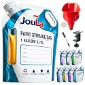 Paint Storage Bags 8 Pack 1 Gallon with Funnel, Filter, Clamp Holder & Marker Pen for Leftover Paint, Reusable Bags, Leakproof, Airtight, Paint Saver Pouches