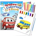 Paint with Water Coloring Books for Toddlers, Watercolor Painting Book and Drawing Art Paper for Kids Ages 3 4 5 6 7 8 Years Old, Truck Art Craft for Drawing with Brush