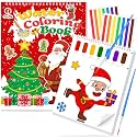 Paint with Water Coloring Books for Toddlers, Watercolor Painting Book and Drawing Art Paper for Kids Ages 3 4 5 6 7 8 Years Old, Christmas Art Craft for Drawing with Brush