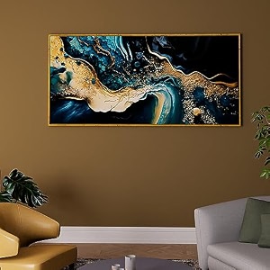 painting mantra wood abstract green marble large canvas painting panel wall art printdecorative modern framed luxury paintings for homeliving roomhotel bedroom and office dcor gold23x47 inch
