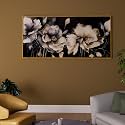 PAINTINGMANTRA Abstract Magnolia Flower Large Canvas Painting Panel Wall Art Print, Decorative Modern Framed Luxury Paintings for Home, Living room, Hotel Bedroom and Office Décor (Gold, 23x47 Inch)