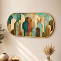 Painting Mantra Boho Geometric Wall Art Painting, Gold Foil Decor Digital Reprint 22 inch x 12 inch Painting