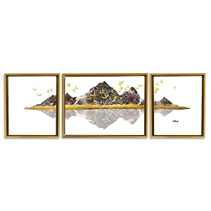 PAINTINGMANTRA Set of 3 Nature Theme Canvas
