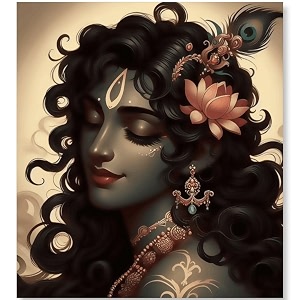 paintwaint krishna amp radha paint by number kit for adults amp kids  35 x 40 cm diy painting set with numbered canvas colors palette amp brushes  easy for beginners 16 colors canvas board pw14