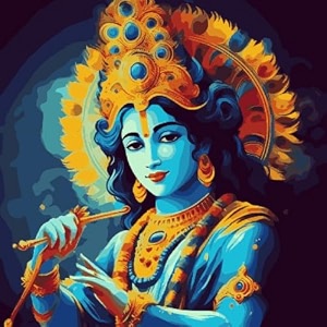 paintwaint krishna amp radha paint by number kit for adults amp kids  35 x 40 cm diy painting set with numbered canvas colors palette amp brushes  easy for beginners 16 colors mdf frame pw1