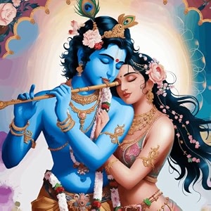 paintwaint krishna amp radha paint by number kit for adults amp kids  35 x 40 cm diy painting set with numbered canvas colors palette amp brushes  easy for beginners 16 colors canvas board pw5