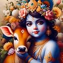 PaintWaint Krishna &amp; Radha Paint by Number Kit for Adults &amp; Kids | 35 x 40 cm DIY Painting Set with Numbered Canvas, Colors Palette &amp; Brushes | Easy for Beginners 16 Colors (Canvas Roll, PW21)