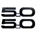 Pair Set 5.0 Emblem Door 3D Fender Side Badge Right Left Decals Stickers Replacement for 2015-2022 Latest Mustang GT 150 (Black White)
