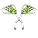 Pairs of Distinctive Skull Skeleton Hand 8mm 10mm Rearview Side Mirror for Motorcycle Scooter Moped Bike Standard Bike (Green)