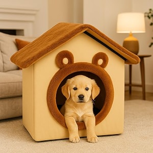 cat house for cats and small dogs cat bed with bear ears design beige and brown beigeampgolden extra small