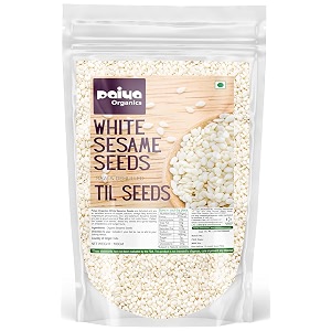 paiya organics 100gm white sesame seeds raw amp dehulled safed til -nutrient-rich superfood for cooking amp health
