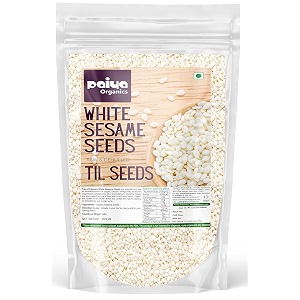 paiya organics white sesame seeds raw amp dehulled safed til -nutrient-rich superfood great for laddu making cooking amp health 200gm