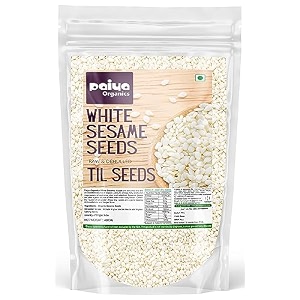 paiya organics white sesame seeds raw amp dehulled safed til -nutrient-rich superfood great for baking laddu cooking and health 400gm