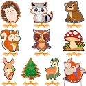Pajean 10 Pcs Kids Lacing Cards Double Sided Animal Sewing Cards Kits 10 Styles Lacing Toy Crafts for Toddler Ages 6+ Developing Imagination Preschool Learning Activity Supplies(Forest Animals Style)