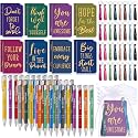 Pajean 128 Pcs Classic Inspirational Gift Bulk Notebooks Pens Bags