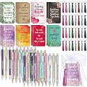 Pajean 128 Pcs Inspirational Gifts Bulk Motivational Notebooks Journal Ballpoint Pens Positive Keychains Organza Bags for Students Teachers Employee School Office Prizes Favors Supplies (Stylish)