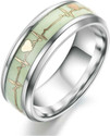 PAKIZA STYLISH COUPLE HEARTBEAT RINGS/NEON TEXTURE GLOWS AT DARK/SOLID QUALITY METAL USED IN THIS PRODUCT Stainless Steel, Tungsten, Brass, Metal, Alloy, Enamel Titanium, Gold, Black Silver, Rhodium Plated Ring