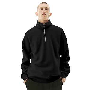 Fleece Half Zip High Neck Loose Fit
