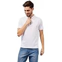 Solid Polo T-Shirt Zip Collar Cotton Blend