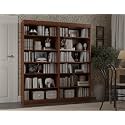 Palace Imports 12-Shelf Solid Wood Bookcase - 64" Wide Wooden Bookshelf - Mocha, Modular Cabinets with Adjustable Shelves - 71.5" Tall Bookcases for Living Room - 100% Eco-Friendly Wood