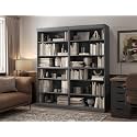 Palace Imports 12-Shelf Bookcase, 100% Solid Brazilian Pine Wood, 64" Wide, 71.5" Tall, Adjustable Shelves, Grey