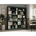Palace Imports 12-Shelf Bookcase, 100% Solid Brazilian Pine Wood, 64" Wide, 71.5" Tall, Green, Modern Style, Modular Stackable, Adjustable Shelves