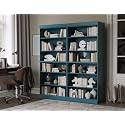 Palace Imports 12-Shelf Bookcase - 64" Wide Wooden Bookshelf - Teal Blue, Modular Cabinets with Adjustable Shelves - 71.5" Tall Bookcases for Living Room - 100% Eco-Friendly Wood